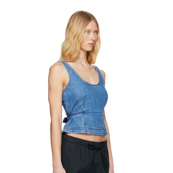 RAG & BONE Blue Featherweight Denim Top - Picture 2 of 5